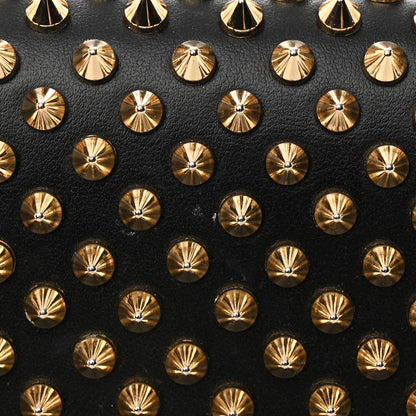 Christian Louboutin Calfskin Patent Leopard Spikes Paloma Clutch Black 14 of 20