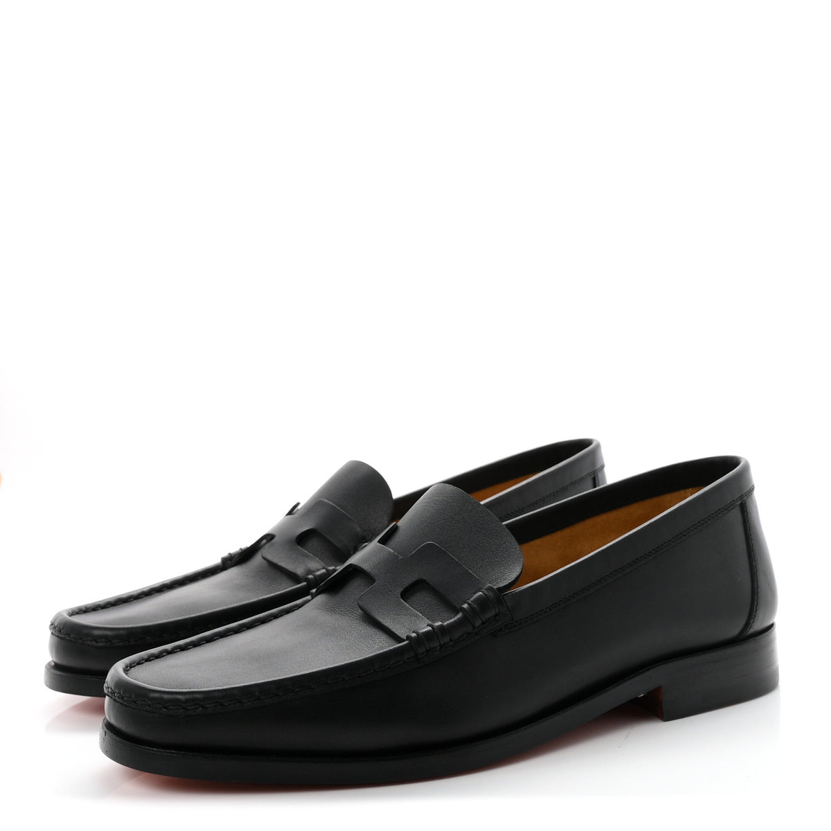 Hermes Calfskin Mens Kennedy Loafers 40.5 Black 4 of 8