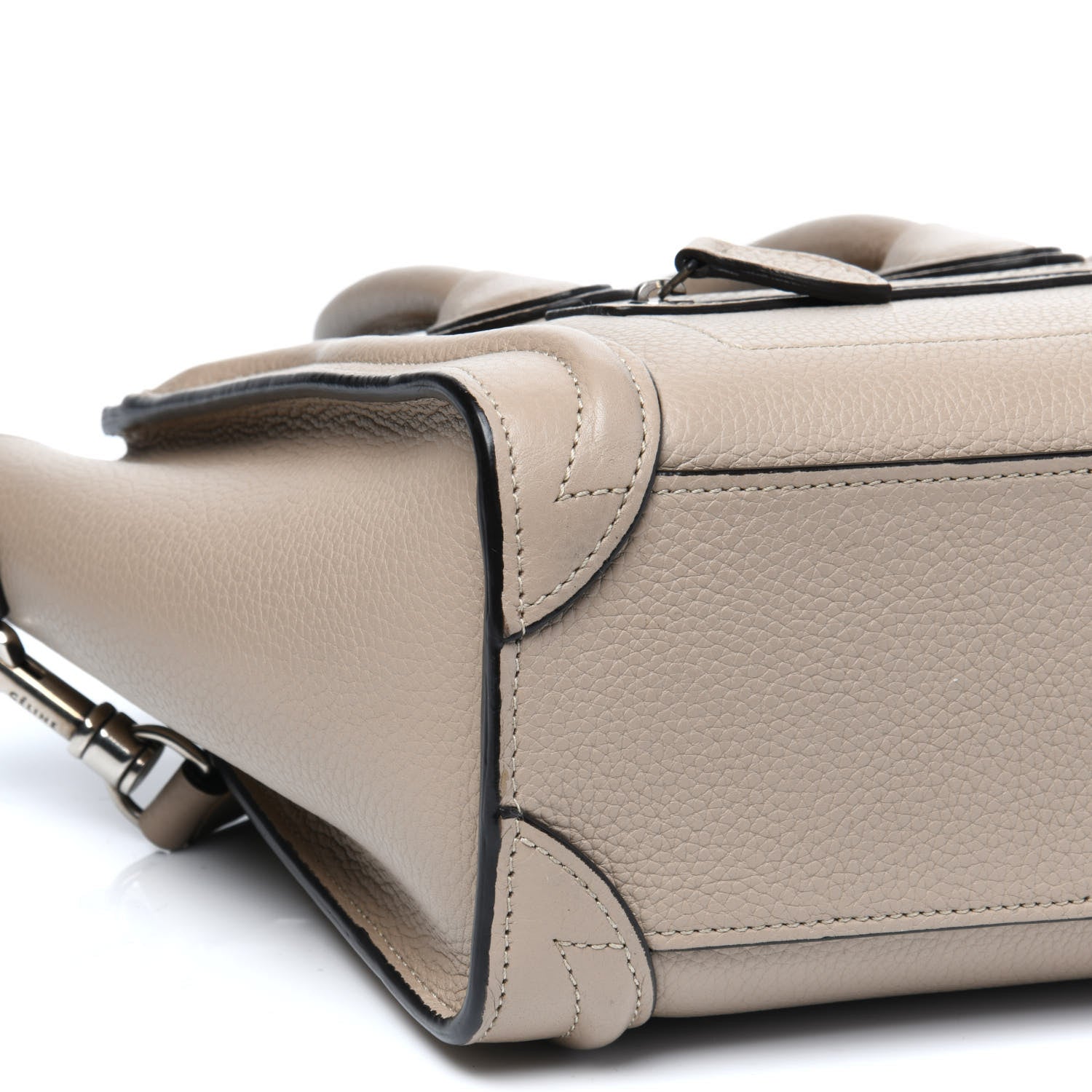 Celine Drummed Calfskin Nano Luggage Dune 7 of 9