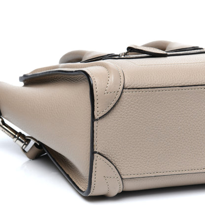 Celine Drummed Calfskin Nano Luggage Dune 7 of 9