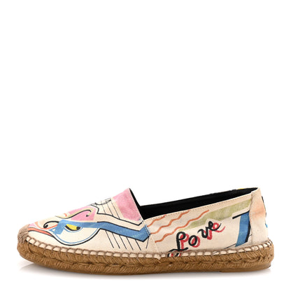 Saint Laurent Canvas Perseo Logo Embroidered Espadrilles 40 Multicolor 1 of 10