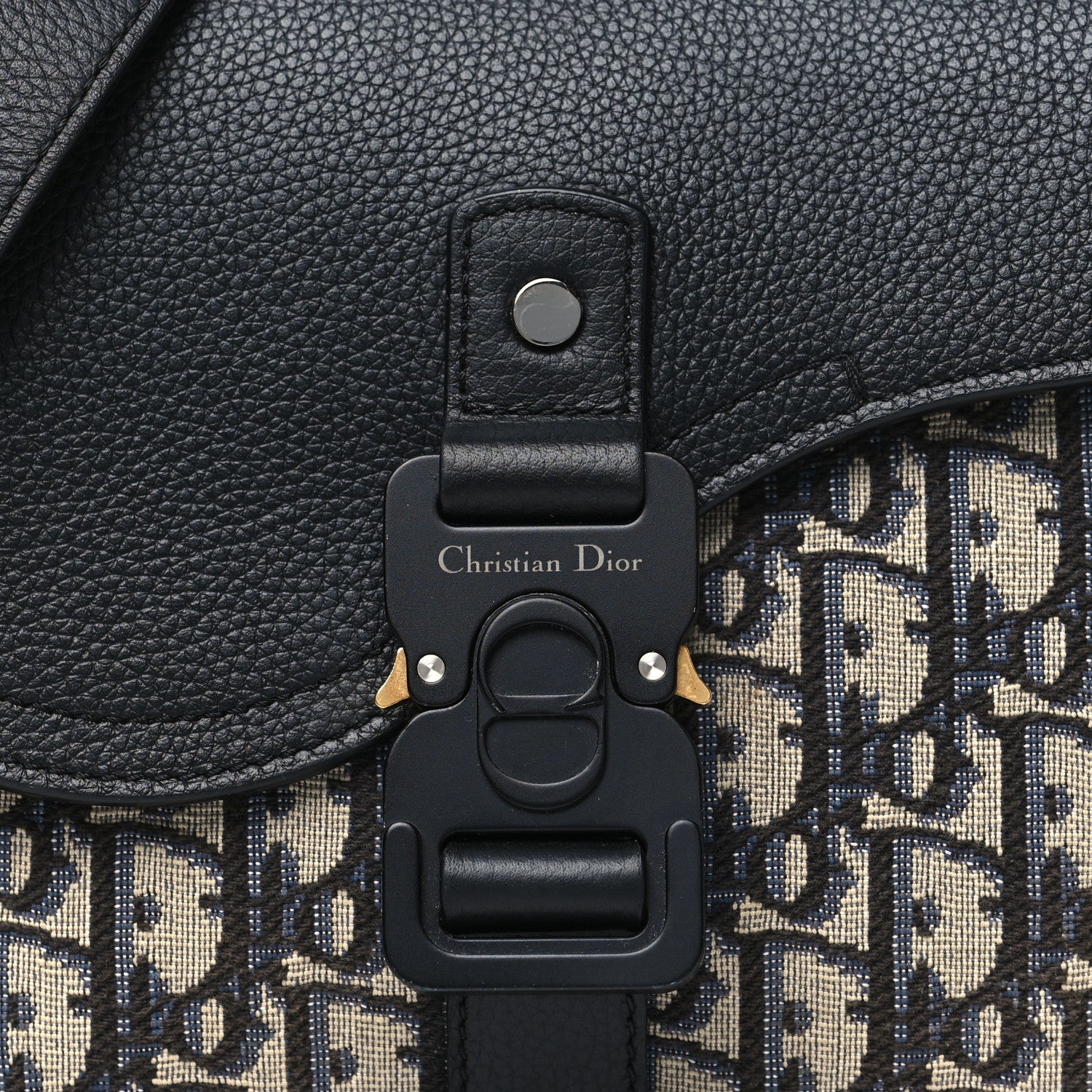 Christian Dior Oblique Jacquard Grained Calfskin Small Saddle Messenger Bag 7 of 11