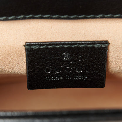 Gucci Azalea Calfskin Matelasse Diagonal Mini GG Marmont Top Handle Shoulder Bag Cognac Black 6 of 11