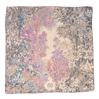 Hermes Cashmere Silk All'Orto Botanico di Palermo 140 Rose Naturel Bleu 1 of 4