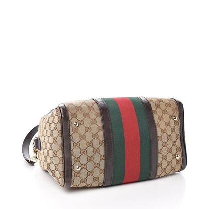 Gucci Monogram Vintage Web Medium Boston Dark Brown 3 of 13