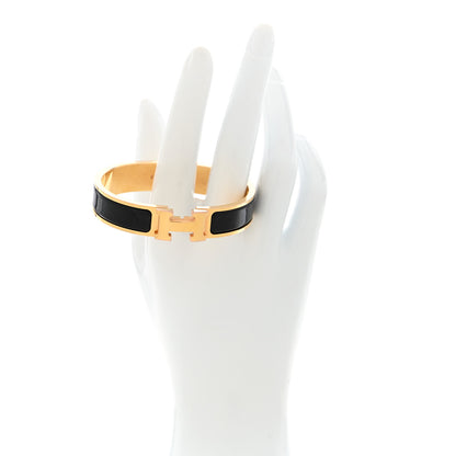 Hermes Enamel Narrow Clic Clac H Bracelet GM Black 2 of 5