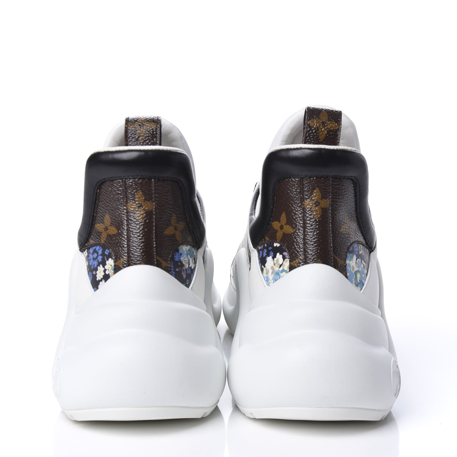 Louis Vuitton Flower Printed Calfskin Monogram LV Archlight Sneakers 39.5 Black Blue 6 of 11