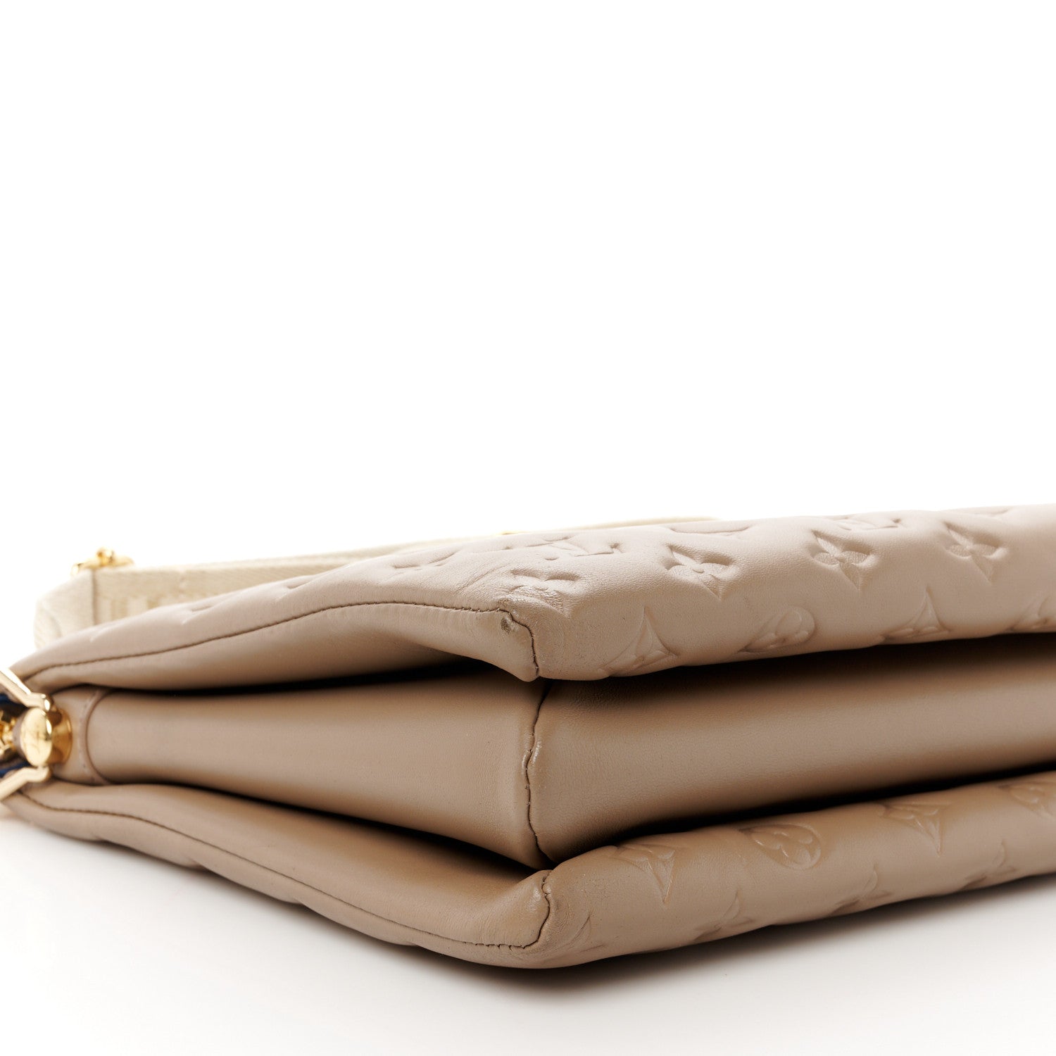 Louis Vuitton Lambskin Embossed Monogram Coussin MM Taupe 10 of 12