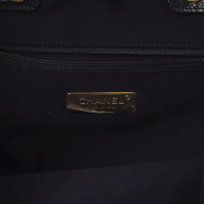 Chanel Calfskin Crocodile Embossed Large Cocodile Shopping Tote Black 5 of 9