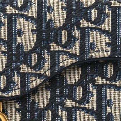 Christian Dior Oblique Saddle Cosmos Zipped Card Holder Blue 8 of 9