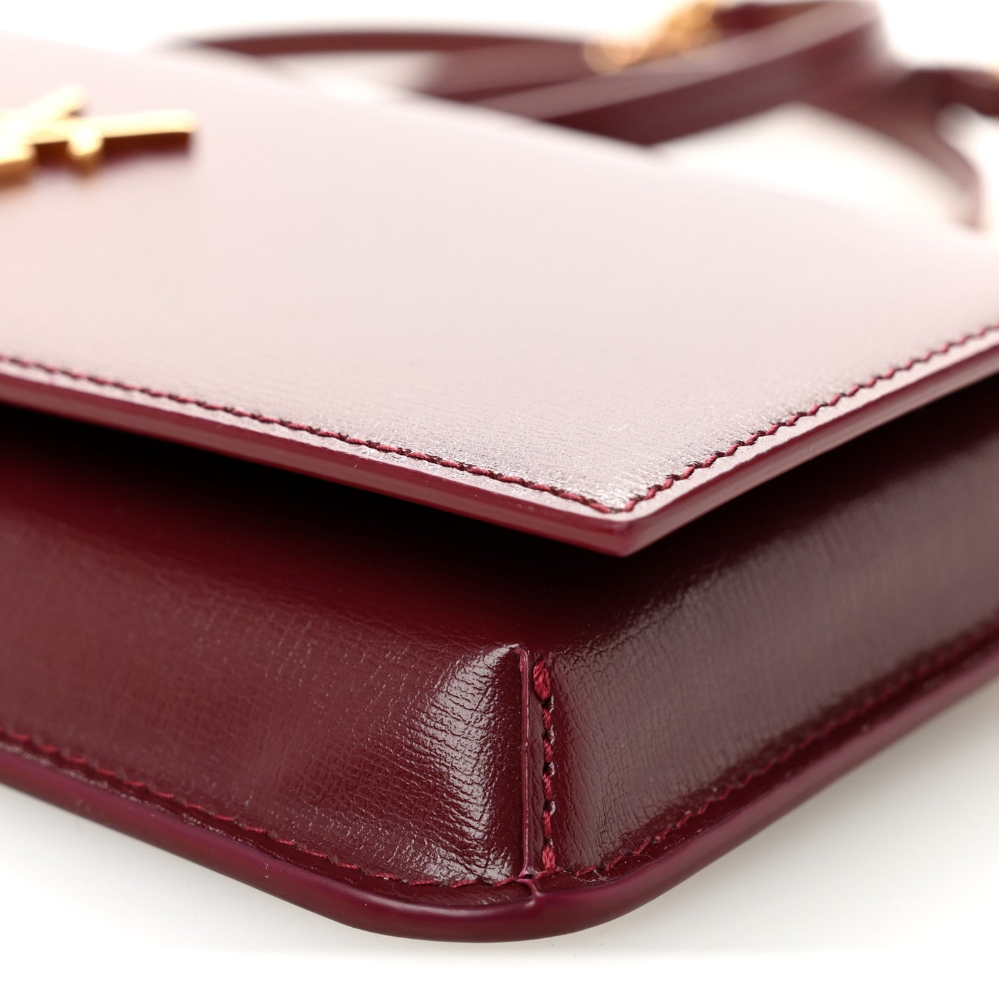 Smooth Calfskin Monogram Phone Holder Crossbody New Dark Bordeaux