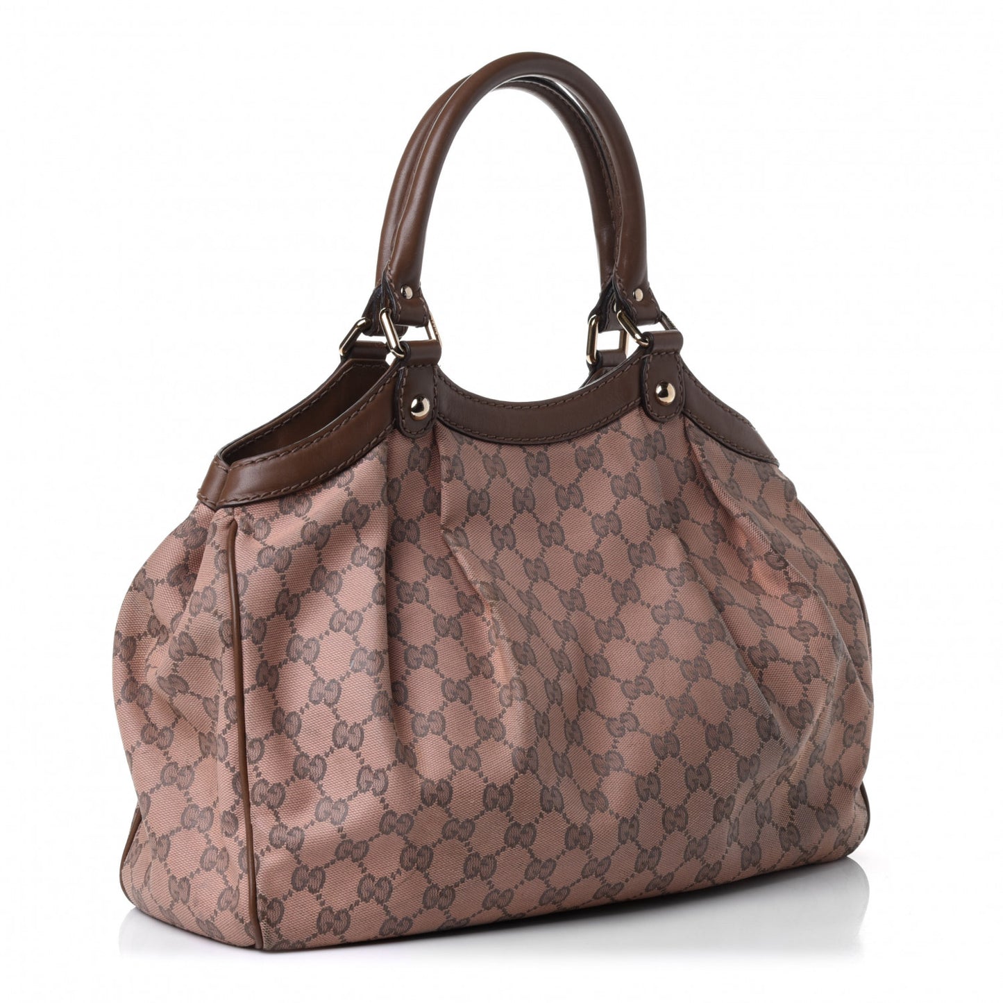 Monogram Medium Sukey Tote Pink Brown