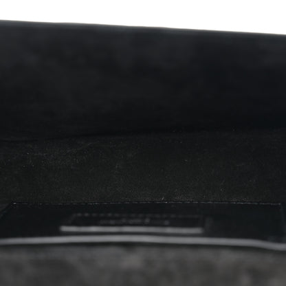 Saint Laurent Calfskin Crocodile Embossed Small Classic Monogram Kate Tassel Satchel Black 5 of 10