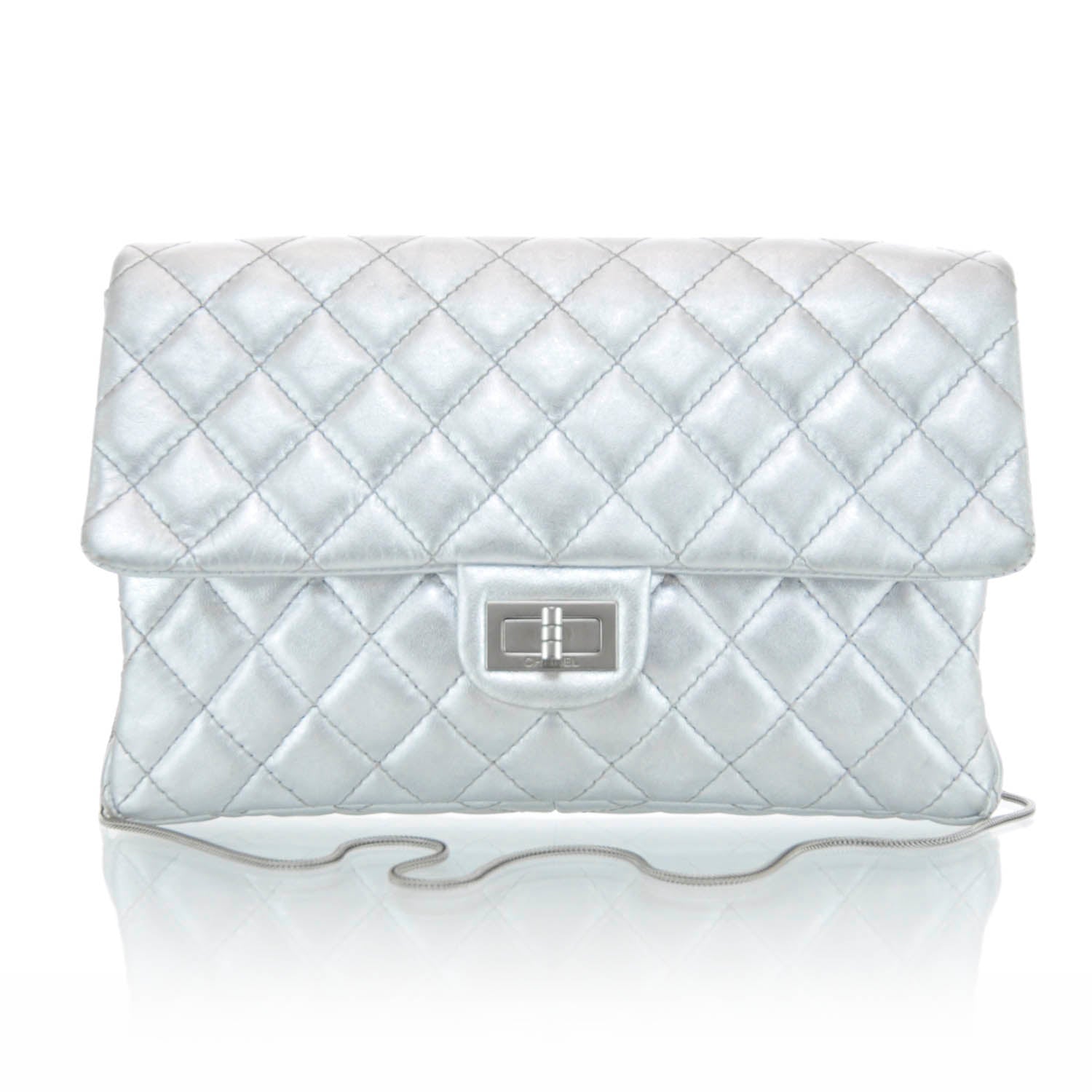 Chanel Lambskin Reissue 2.55 Clutch Silver 1 of 9