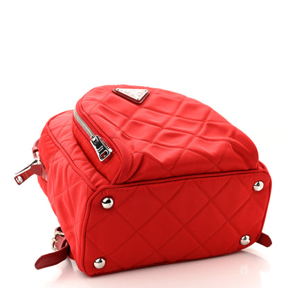 Prada Nylon Tessuto Impuntu Quilted Backpack Rosso 4 of 11