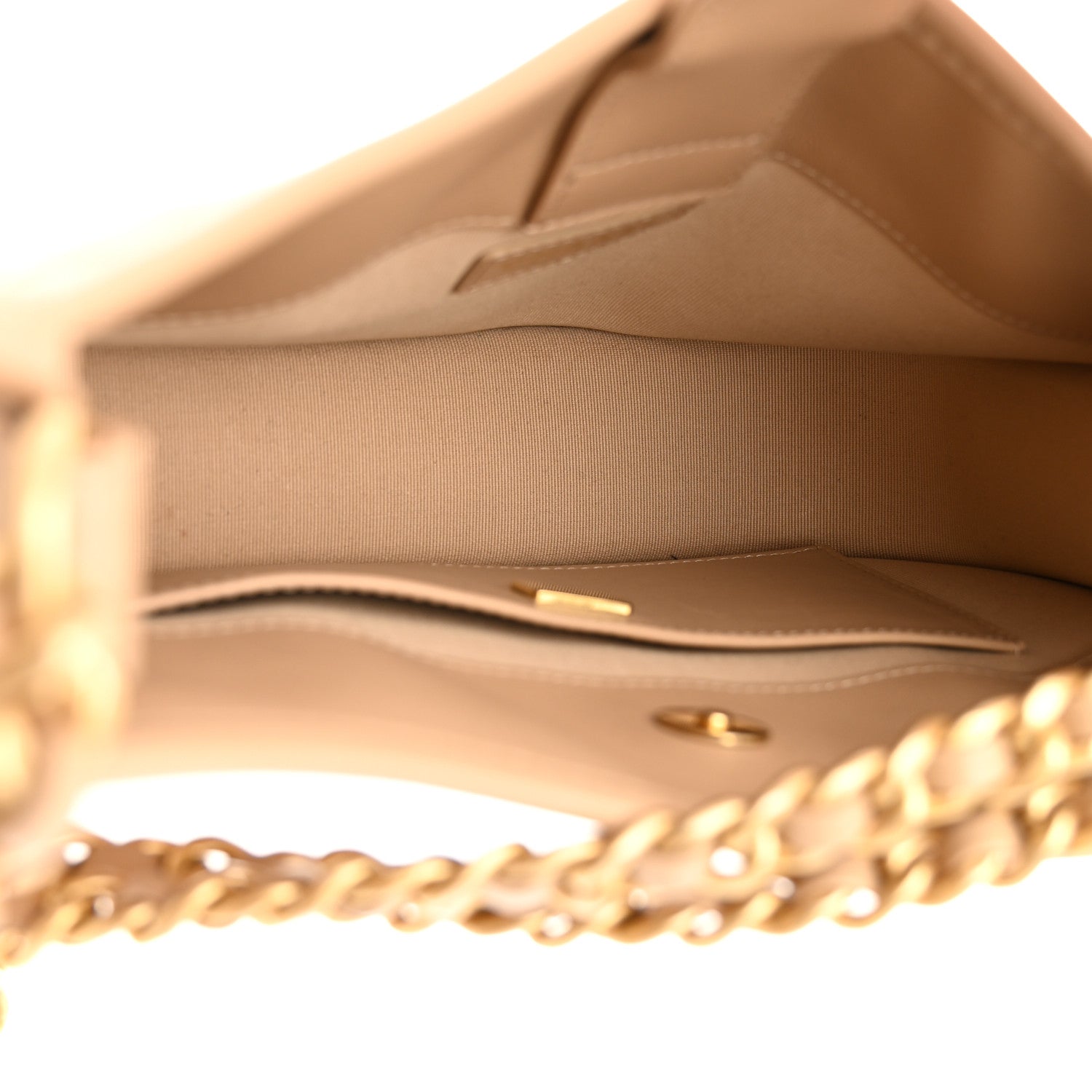 Chanel Calfskin Quilted CC Hobo Handbag Beige 5 of 10