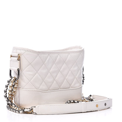 Chanel Patent Goatskin Quilted Small Gabrielle Hobo White 3 of 13