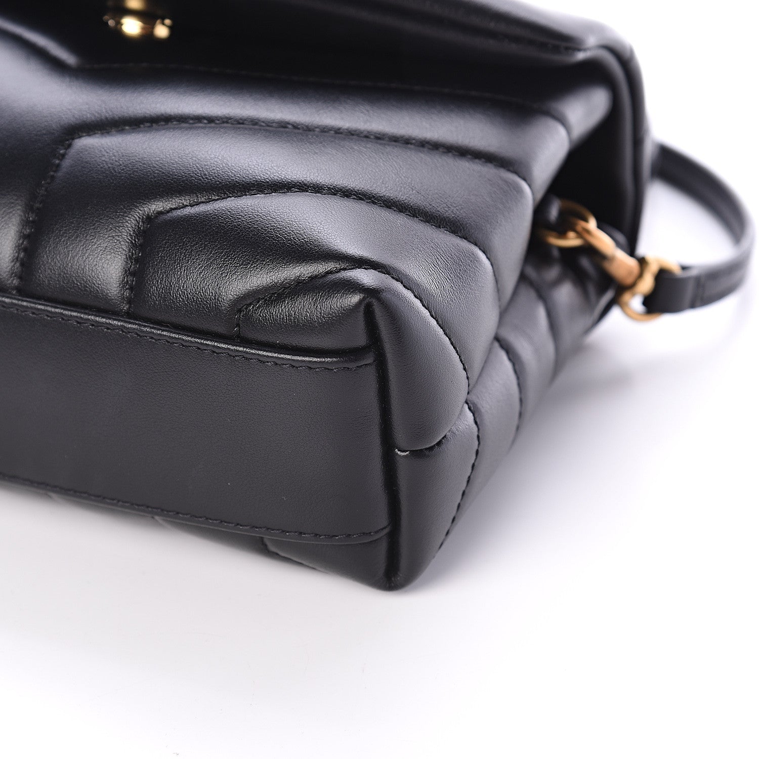 Saint Laurent Calfskin Y Quilted Monogram Toy Loulou Crossbody Bag Black 7 of 7