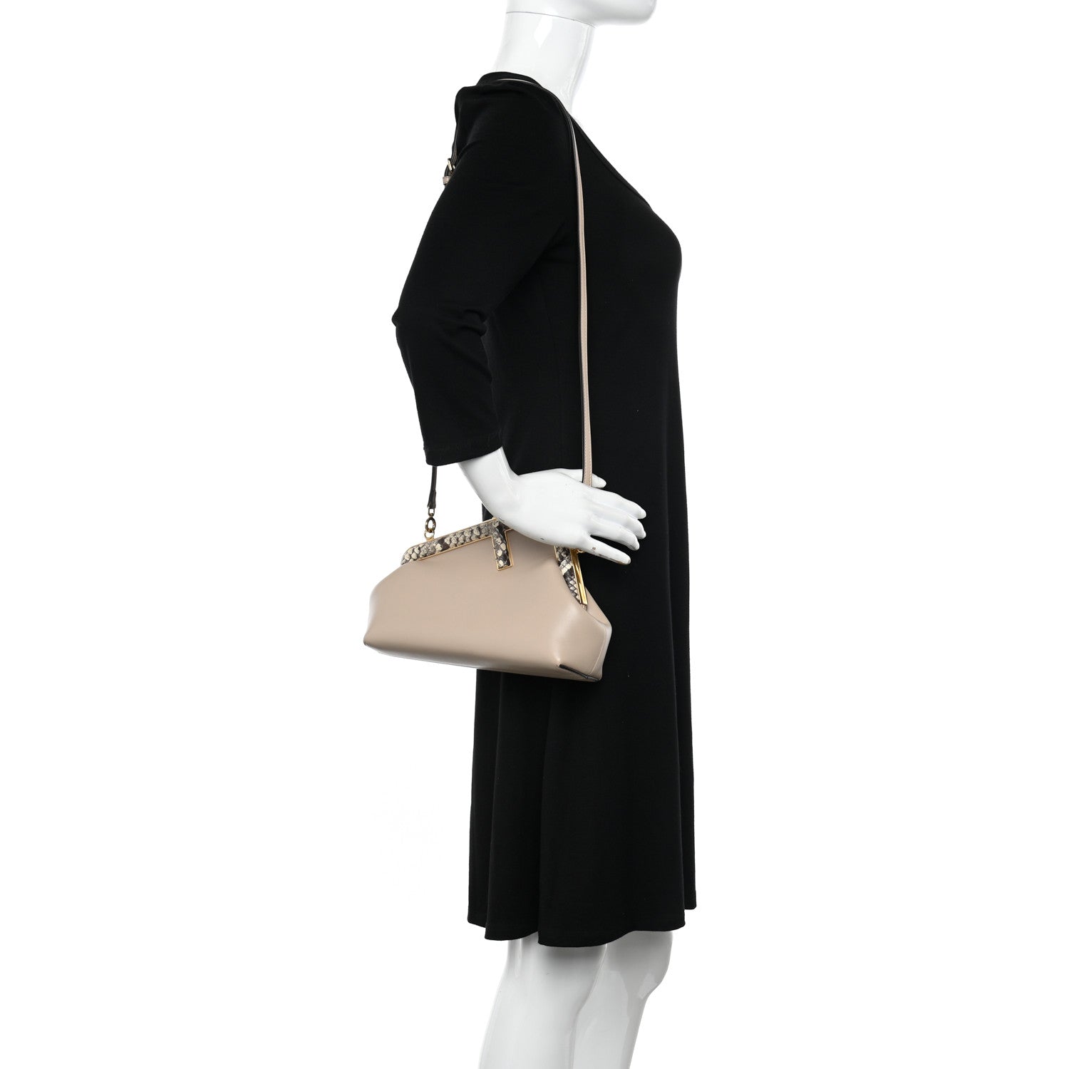 Fendi Shiny Nappa Snakeskin Small Fendi First Nuvola Roccia 2 of 12