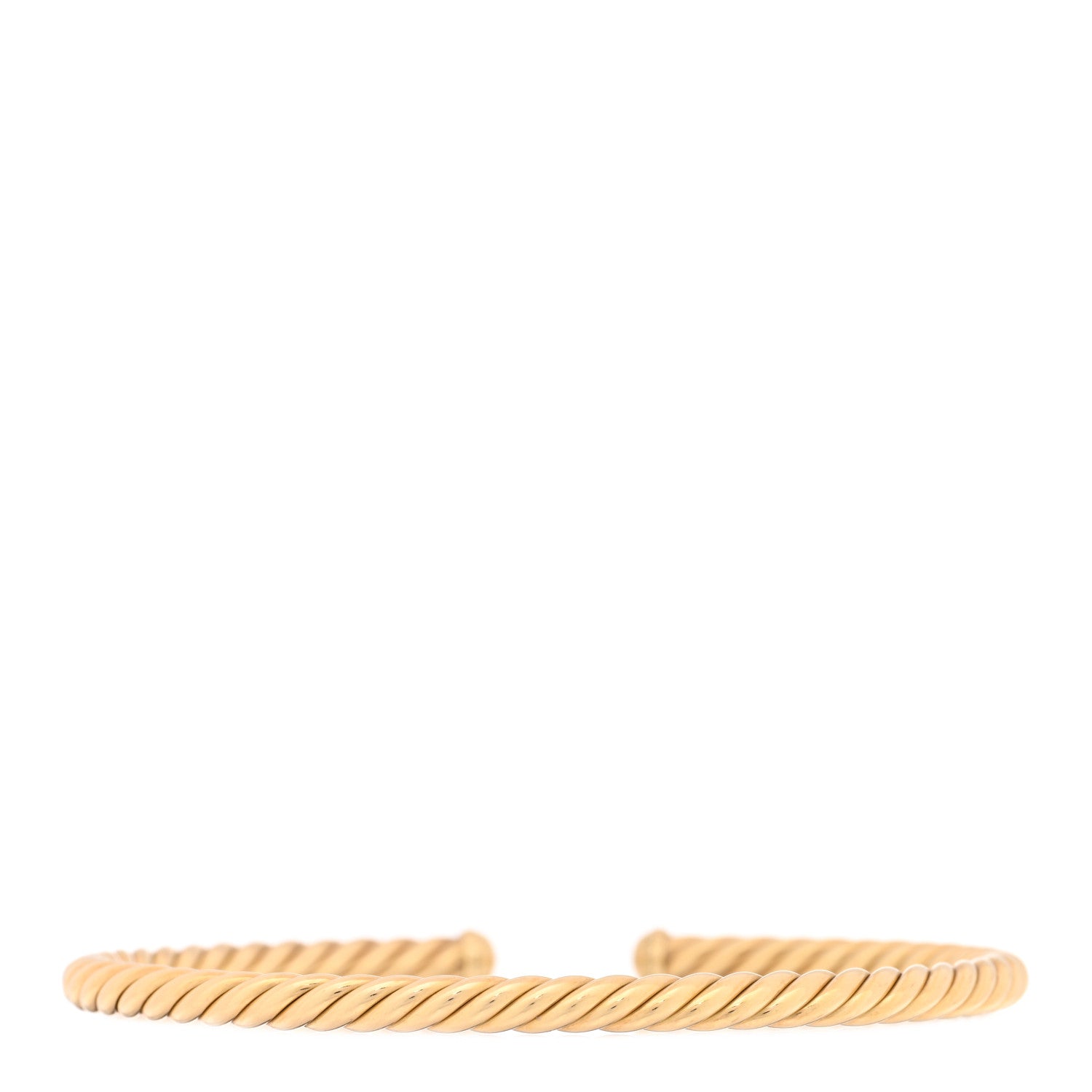 David Yurman 18K Yellow Gold 4mm Cablespira Bracelet 2 of 3
