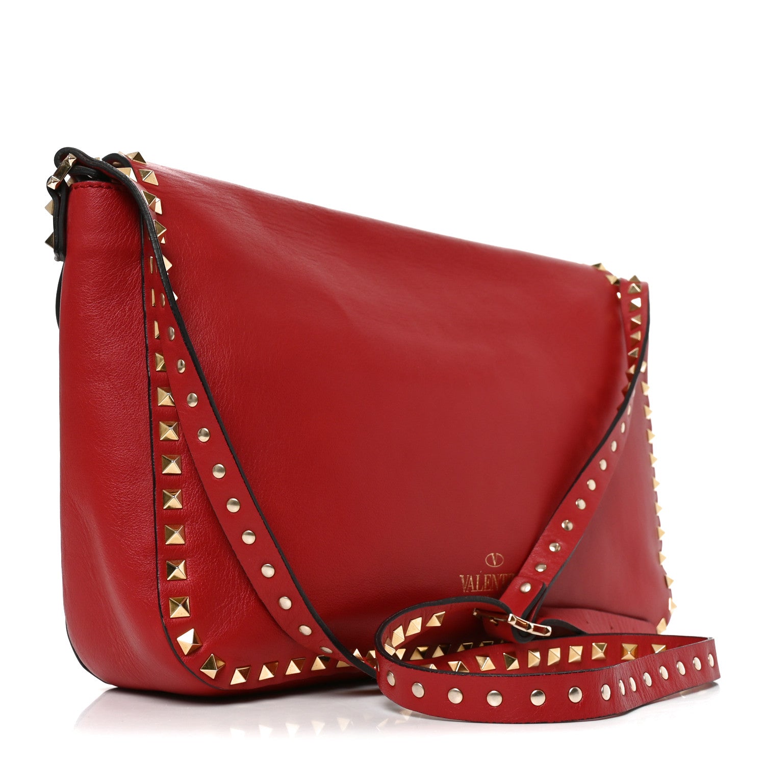 Valentino Garavani Nappa Rockstud Flip Lock Messenger Bag  Rosso Valentino 3 of 9
