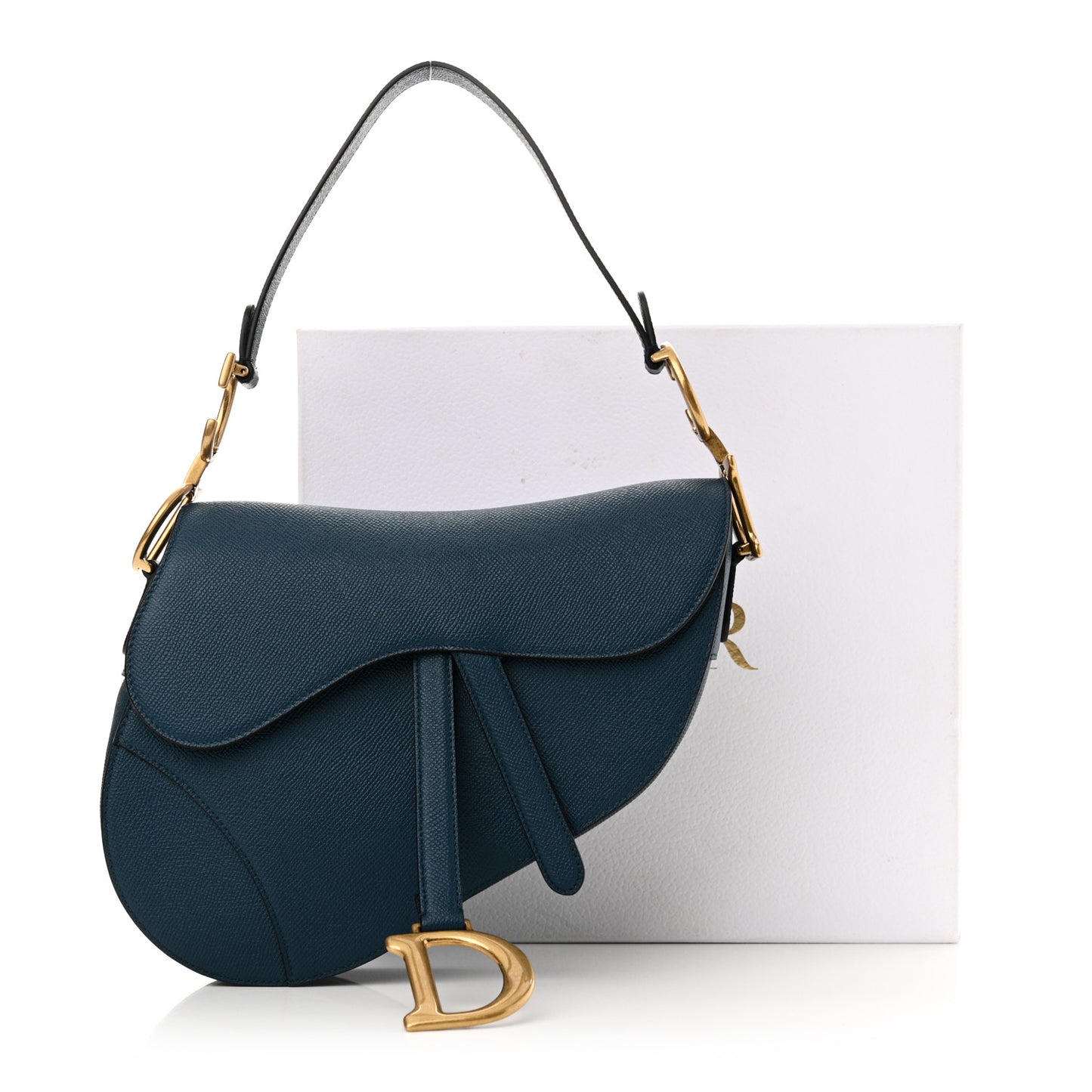 Grained Calfskin Saddle Bag Marine