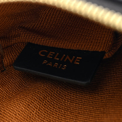 Celine Triomphe Canvas Coin and Card Pouch With Hook Black 6 of 8