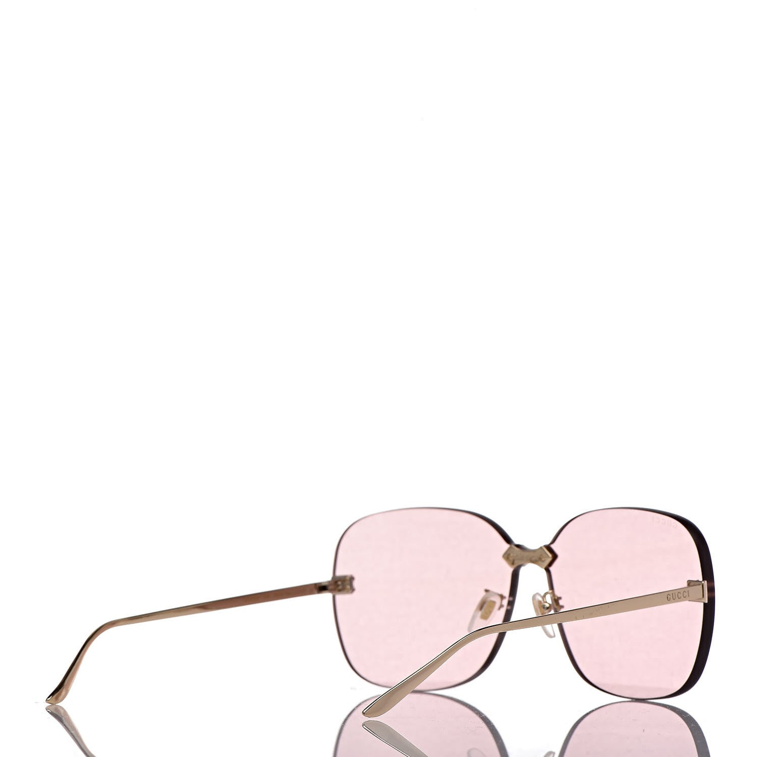 Gucci Rimless Sunglasses GG0355S Gold Flash Pink 4 of 9