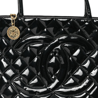 Chanel Patent Medallion Tote Black 8 of 12