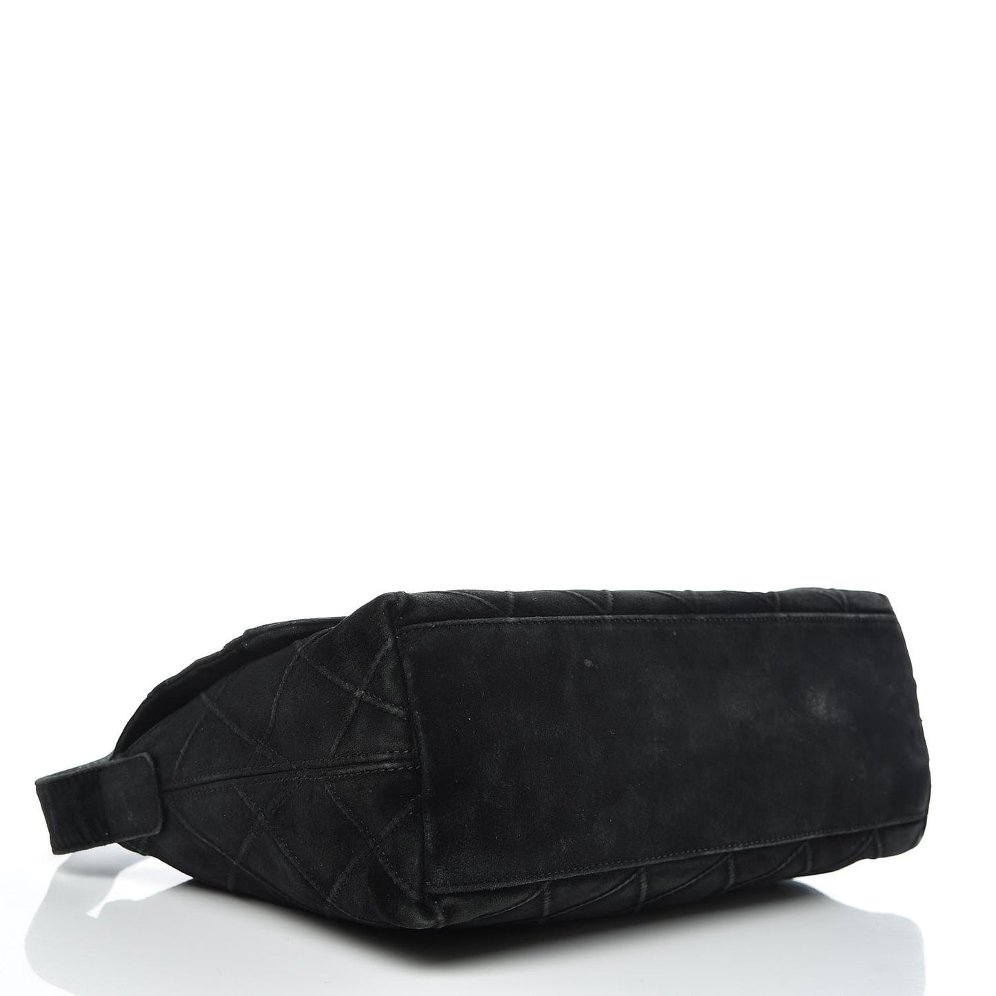 Suede Quilted Flap Shoulder Bag Black