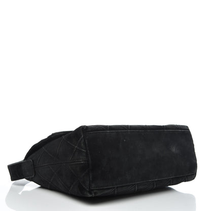 Chanel Suede Quilted Flap Shoulder Bag Black 4 of 11
