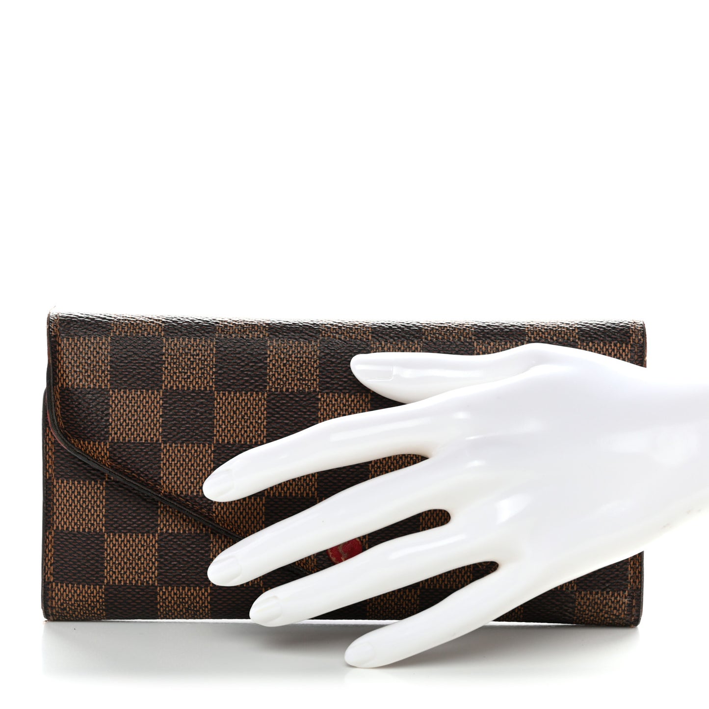 Damier Ebene Josephine Wallet Red