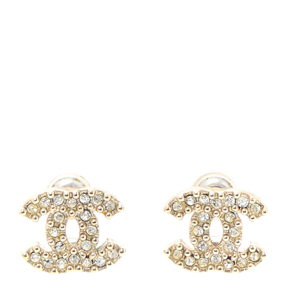 Chanel Crystal CC Earrings Gold 1 of 4