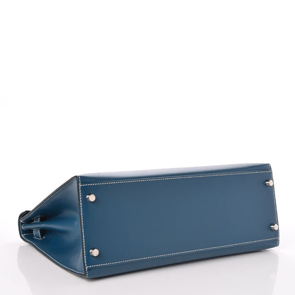Hermes Tadelakt Kelly Sellier 32 Bleu Thalassa 4 of 33