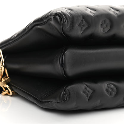 Louis Vuitton Lambskin Embossed Monogram Coussin PM Black 10 of 11