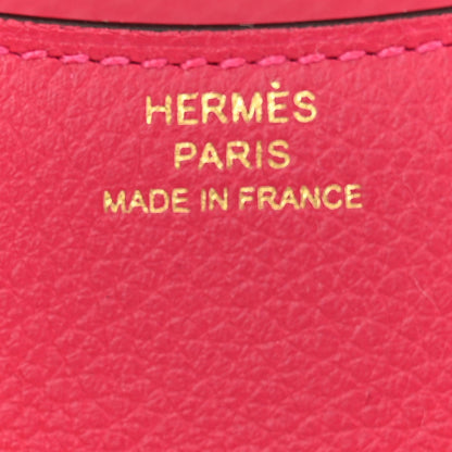 Hermes Evercolor Verso Constance Slim Wallet Framboise Rouge Sellier 7 of 10