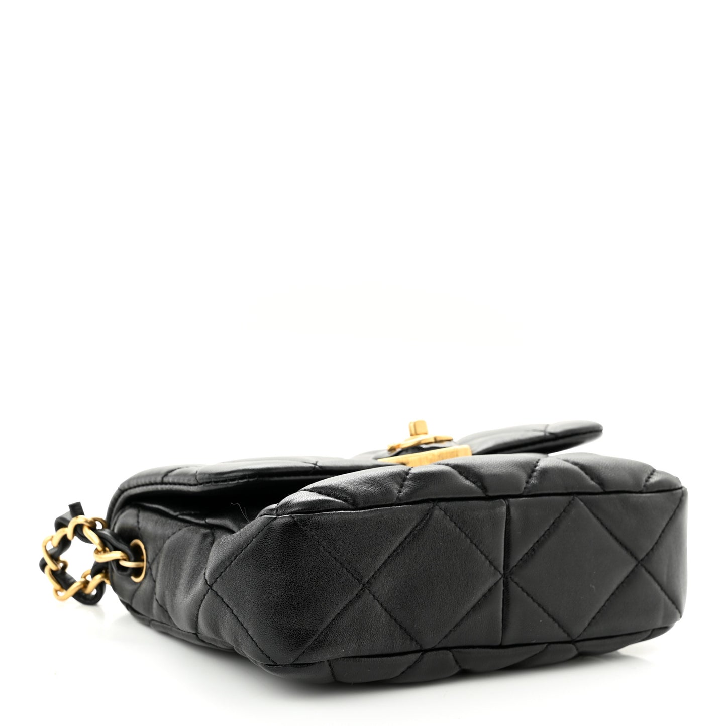 Lambskin Plexiglass Quilted Coco Love Mini Flap Black