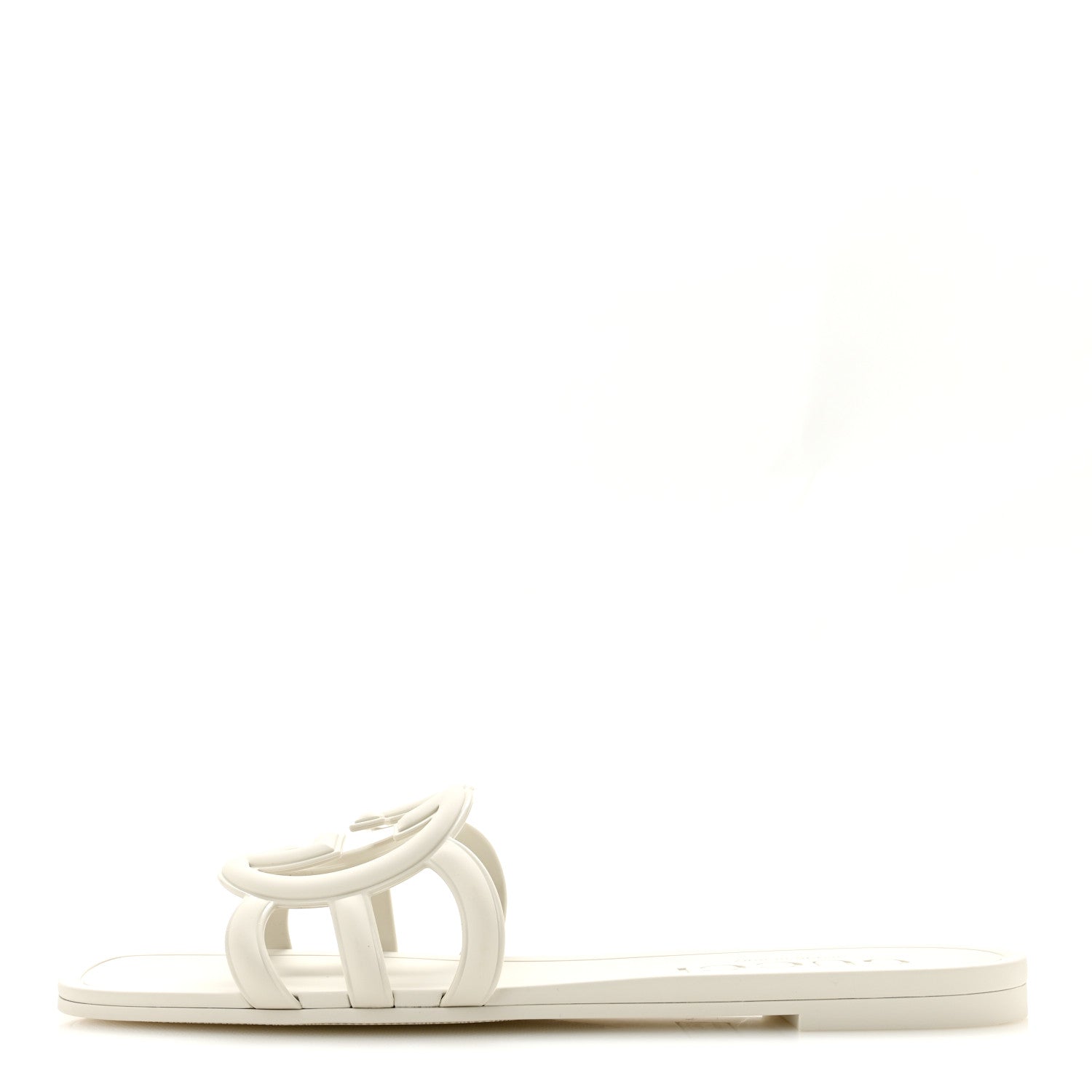 Gucci Rubber Interlocking G Womens Slide Sandals 39 Mystic White 1 of 10