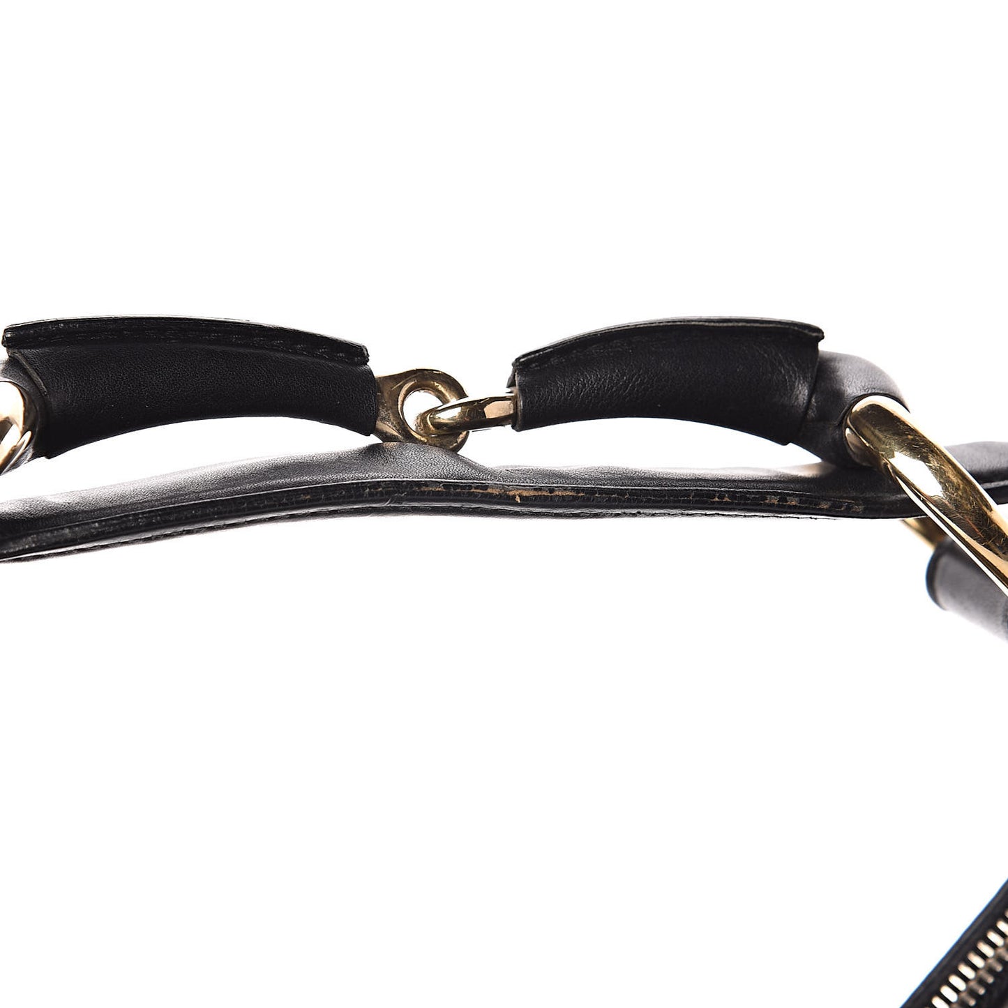 Calfskin Medium Horsebit Chain Hobo Black