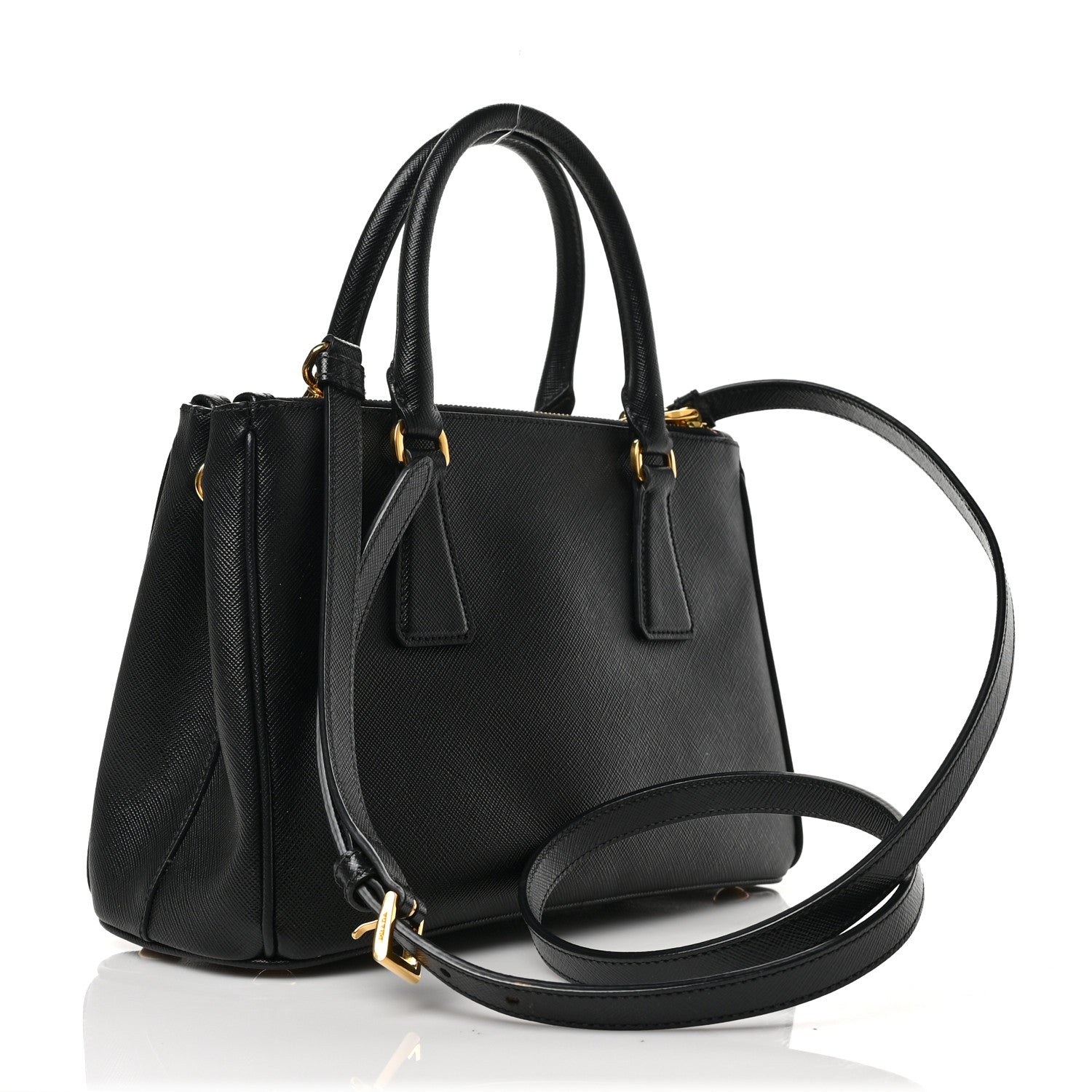 Prada Saffiano Small Galleria Double Zip Tote Black 3 of 9