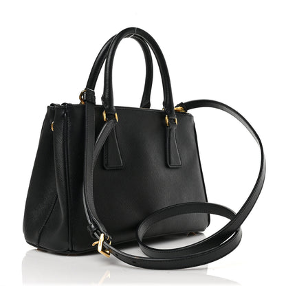 Prada Saffiano Small Galleria Double Zip Tote Black 3 of 9