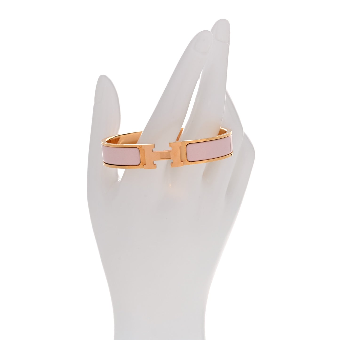 Enamel Narrow Clic Clac H Bracelet GM Rose Candeur