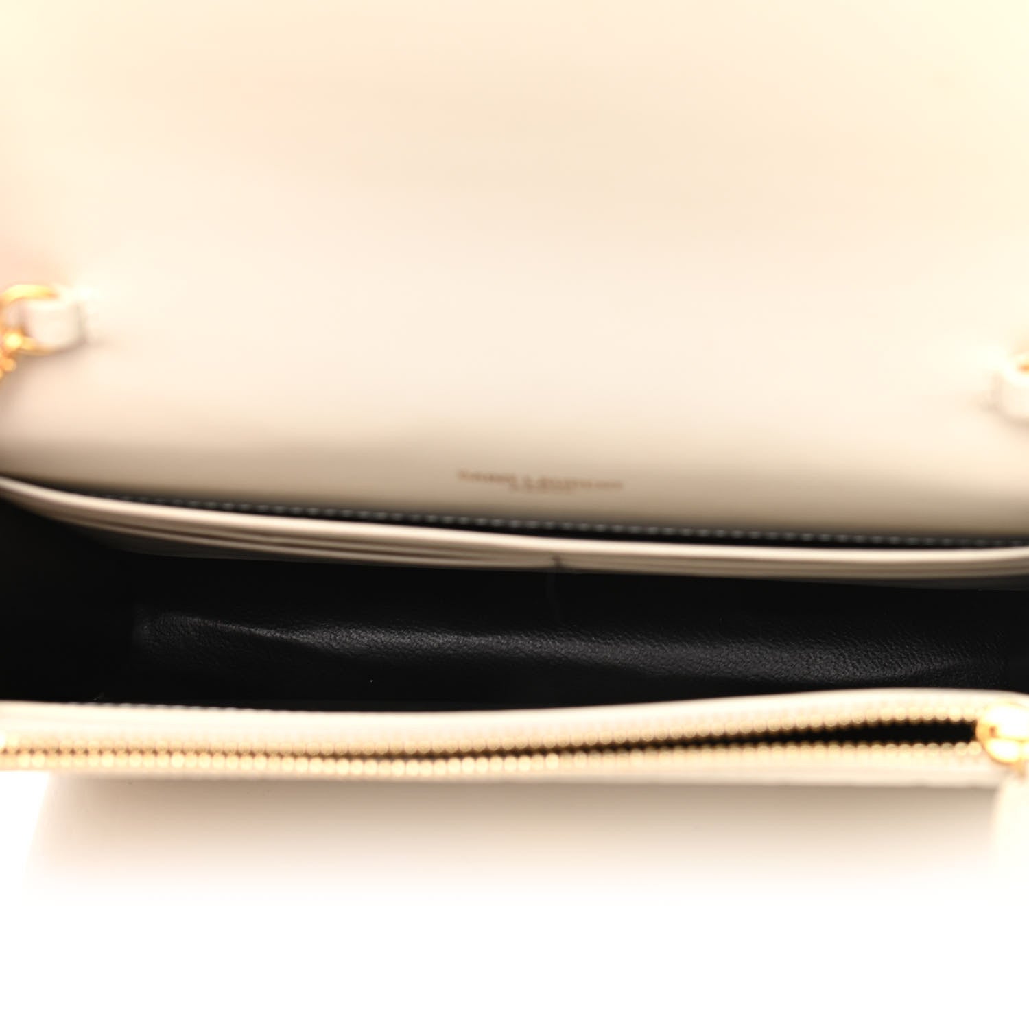 Saint Laurent Calfskin Crocodile Embossed Kate Monogram Tassel Chain Wallet Vintage White 4 of 14