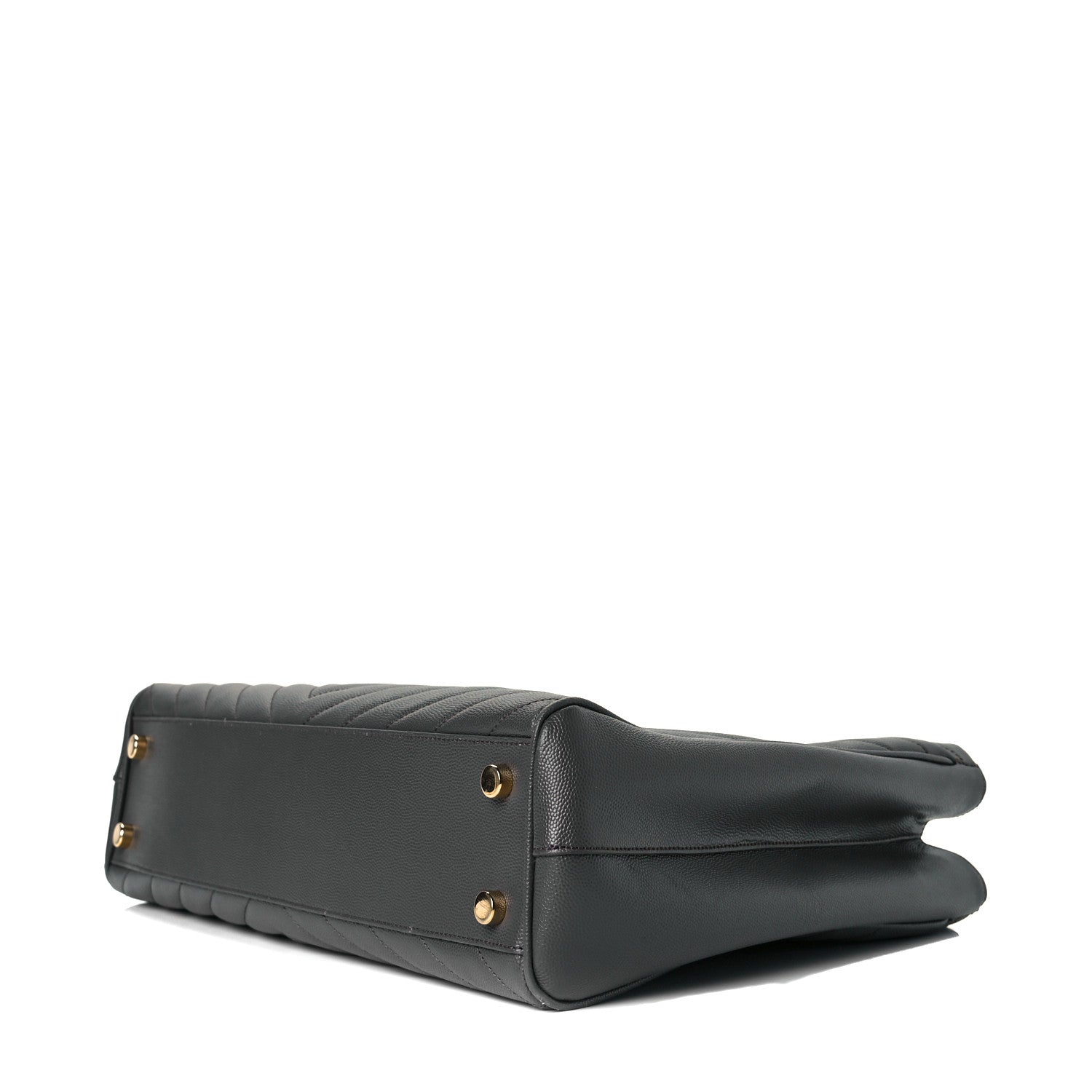 Saint Laurent Grain De Poudre Matelasse Chevron Monogram Shopping Bag Earth 4 of 7