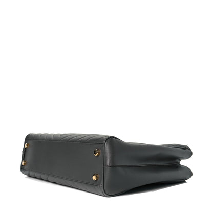 Saint Laurent Grain De Poudre Matelasse Chevron Monogram Shopping Bag Earth 4 of 7