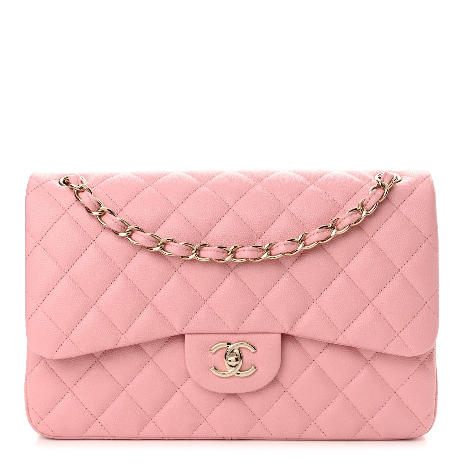 Chanel Caviar Quilted Jumbo Double Flap Pink 1 of 11