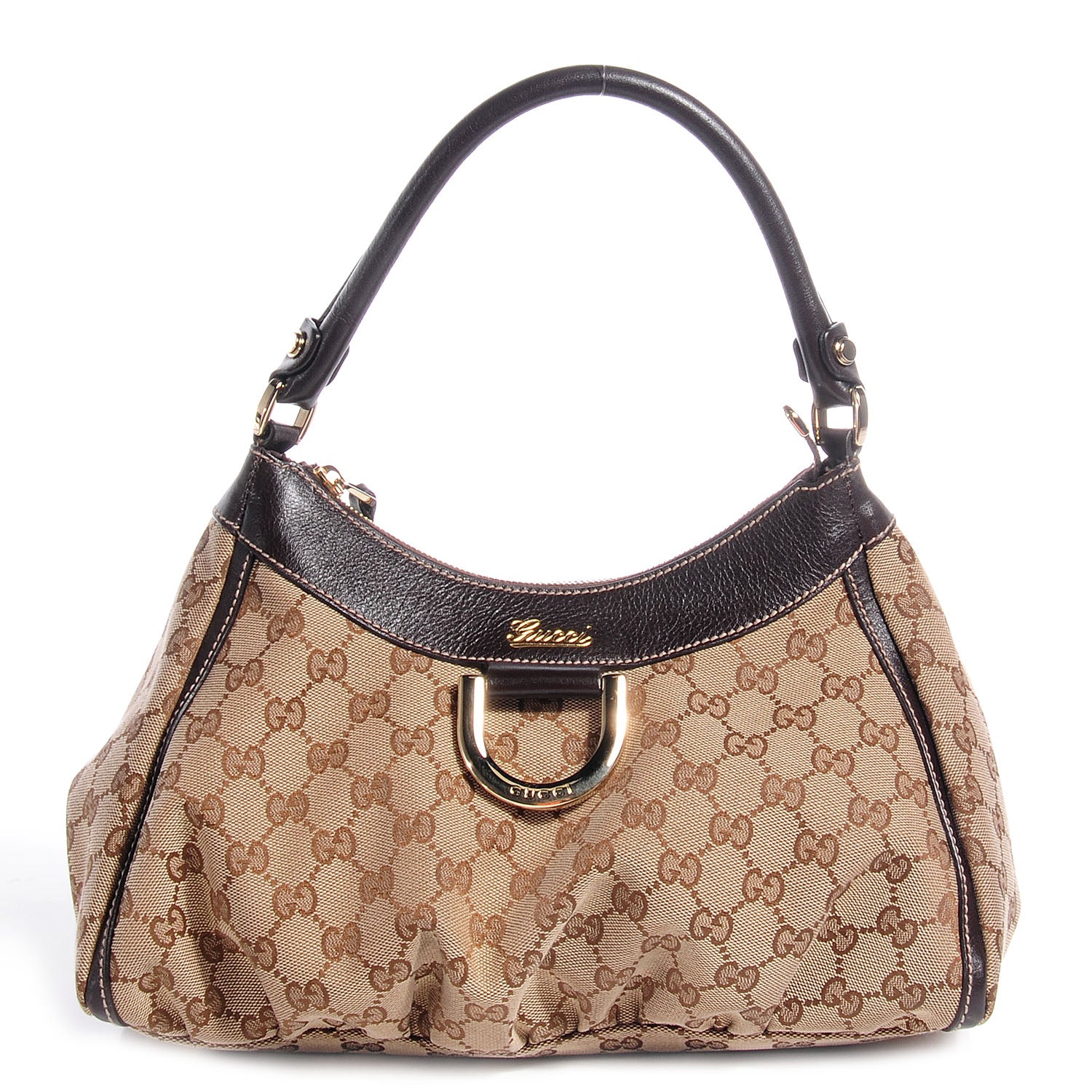 Gucci Monogram Small D Gold Hobo Brown 1 of 9