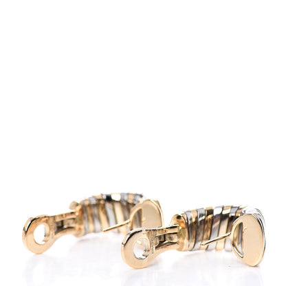 Bulgari 18K Yellow Gold Stainless Steel Tubogas Earrings 3 of 4