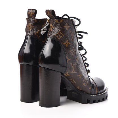Louis Vuitton Patent Calfskin Monogram Star Trail Ankle Boots 39.5 Black 4 of 8