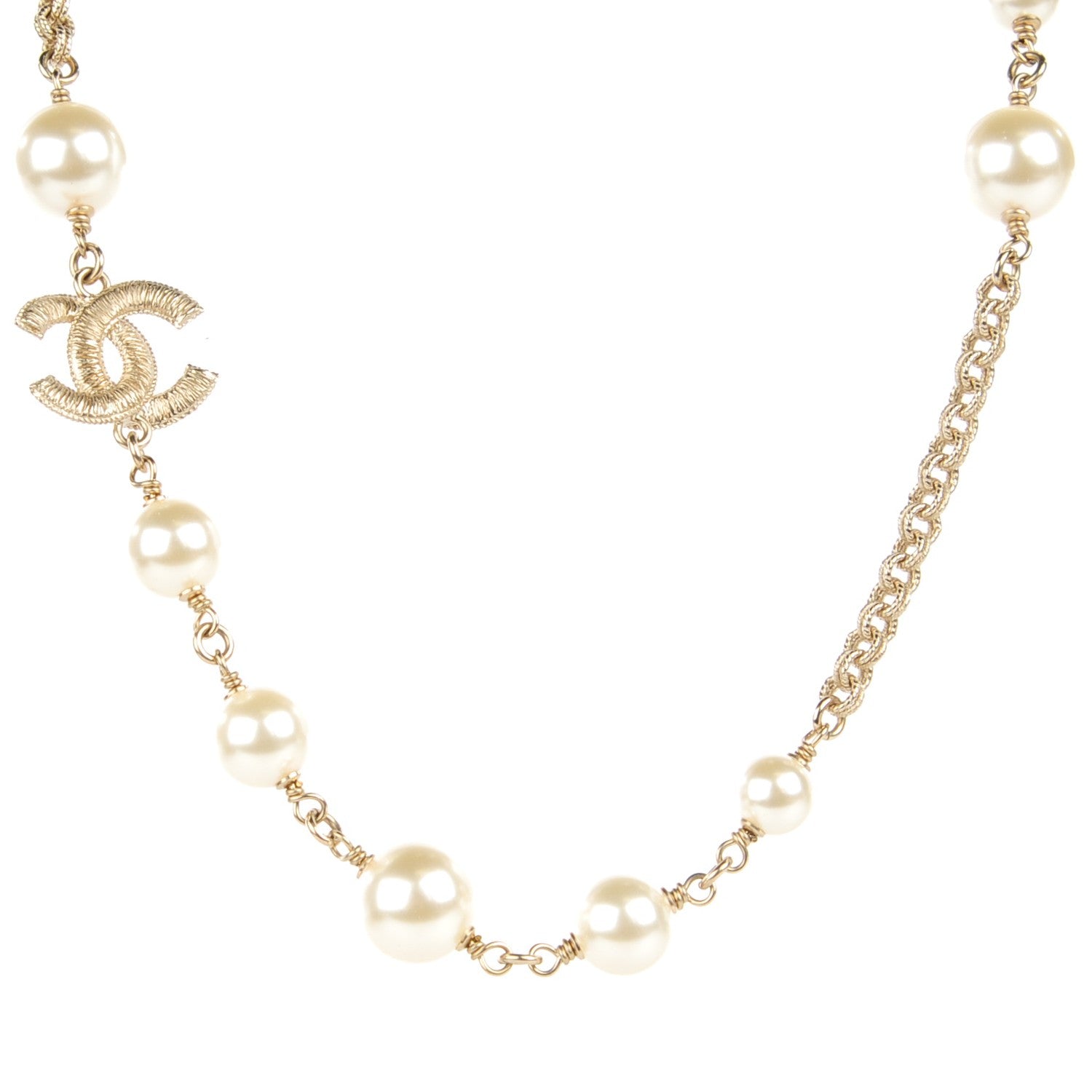 Chanel Pearl CC Choker Necklace Gold 1 of 4